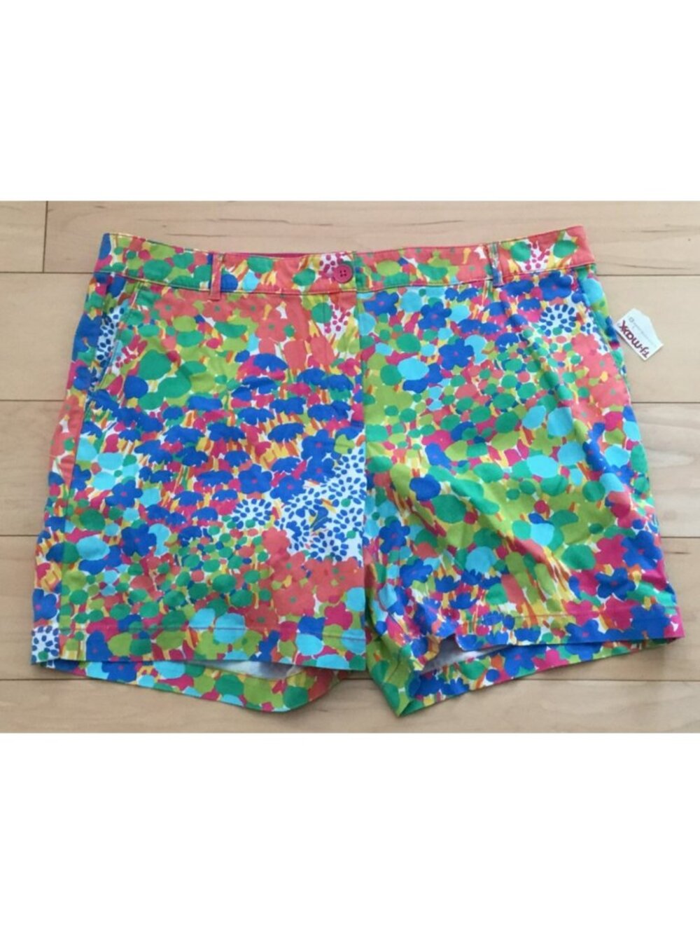 NWT - Talbots Women's Shorts The Weekend BO1024 Flowers Zip Flat Front 14P